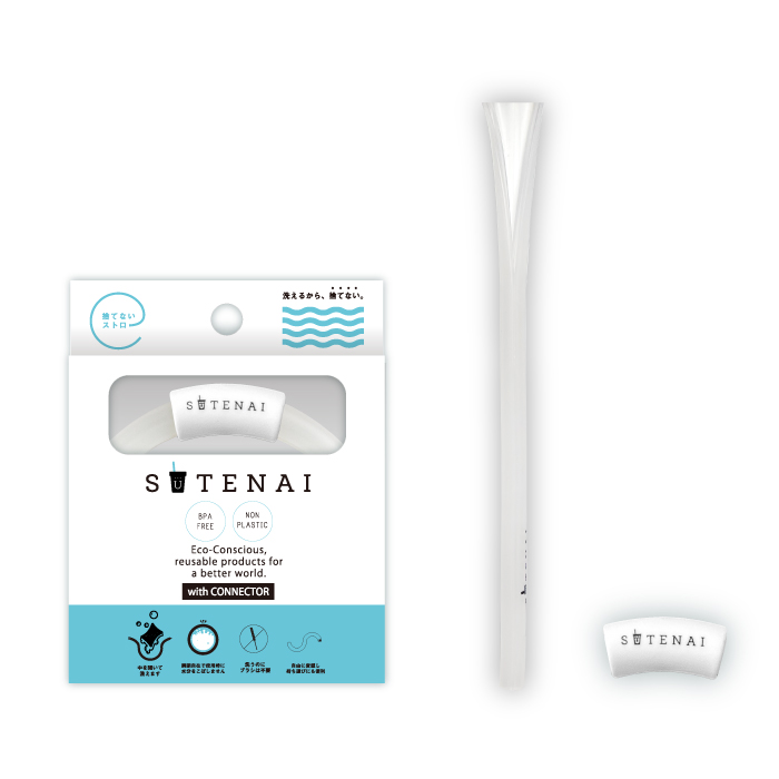 SUTENAIシリコンストロー＆コネクター WHITE-SEMI-CLEAR-